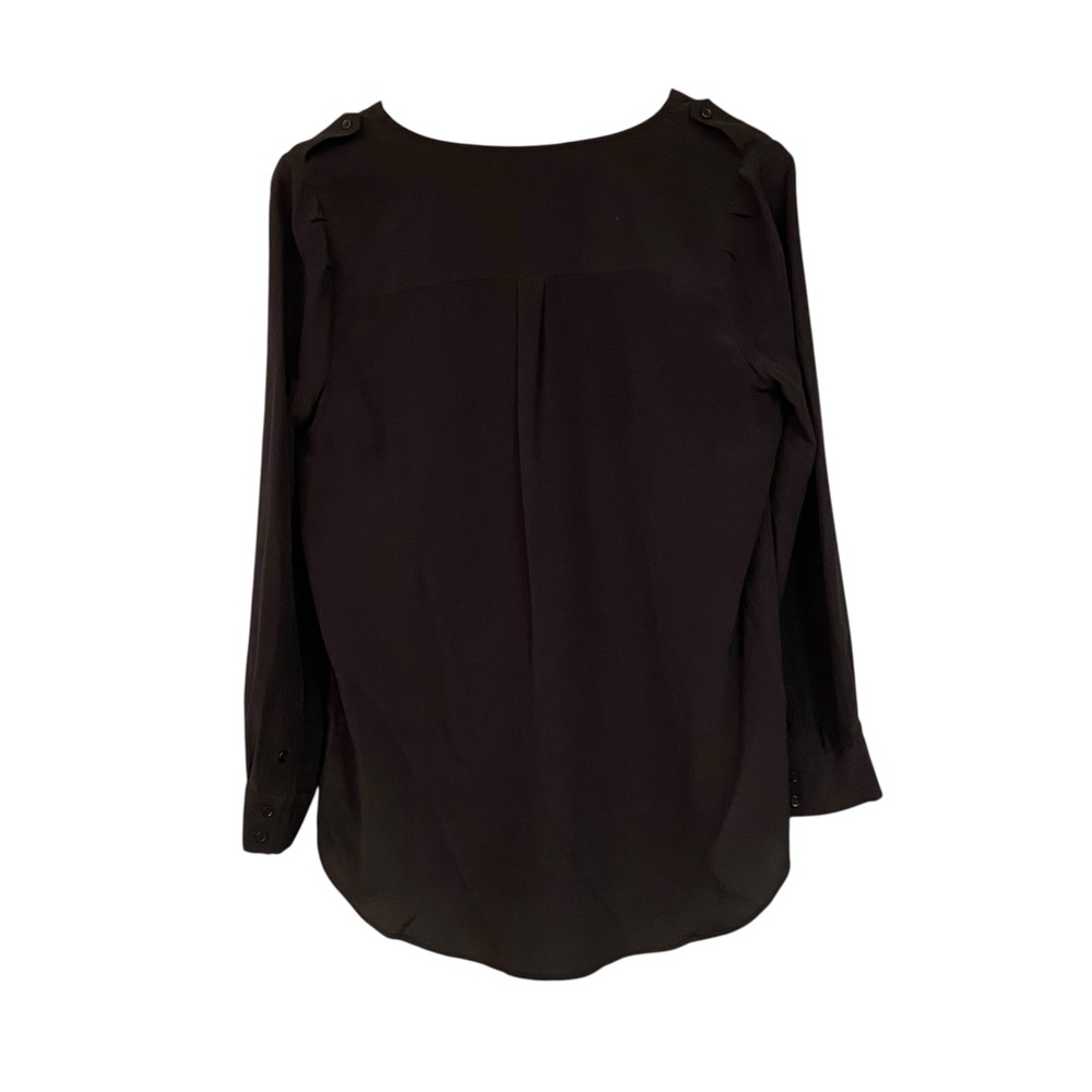 Joie Elegant Black Blouse with Cream Details - Picture 3 of 4